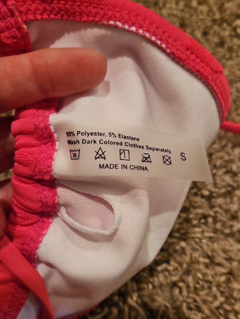 Hot Pink Triangle String Bikini Set - Picture 3 of 3